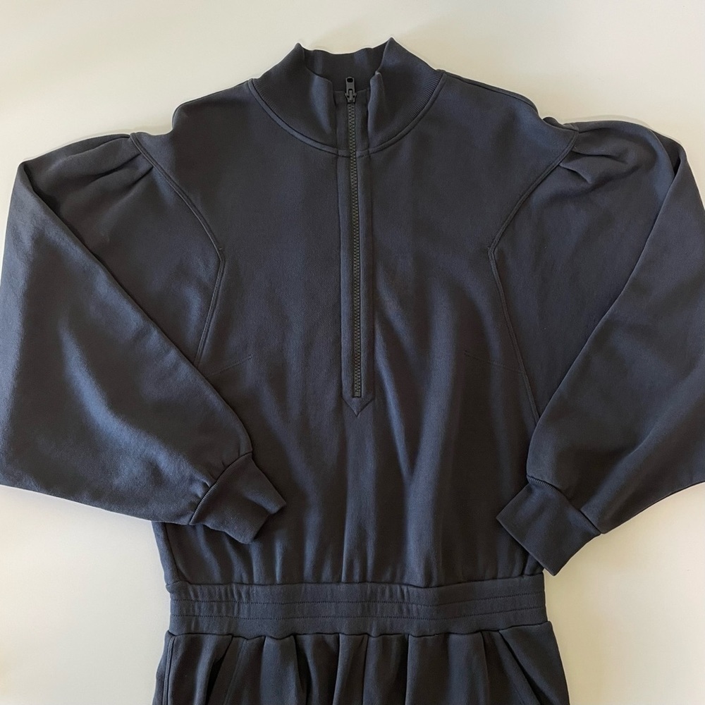 NWT Frame Easy Jumpsuit French Terry Organic Pima Cotton Faded Noir XS - Picture 10 of 16